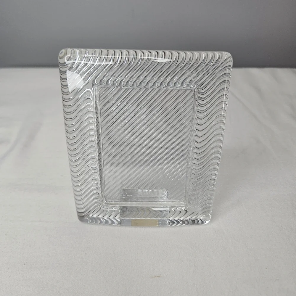 Mikasa Japan Lead‎ Crystal Ribbed Wave Picture Frame 5x4 Clear Art Deco Style
